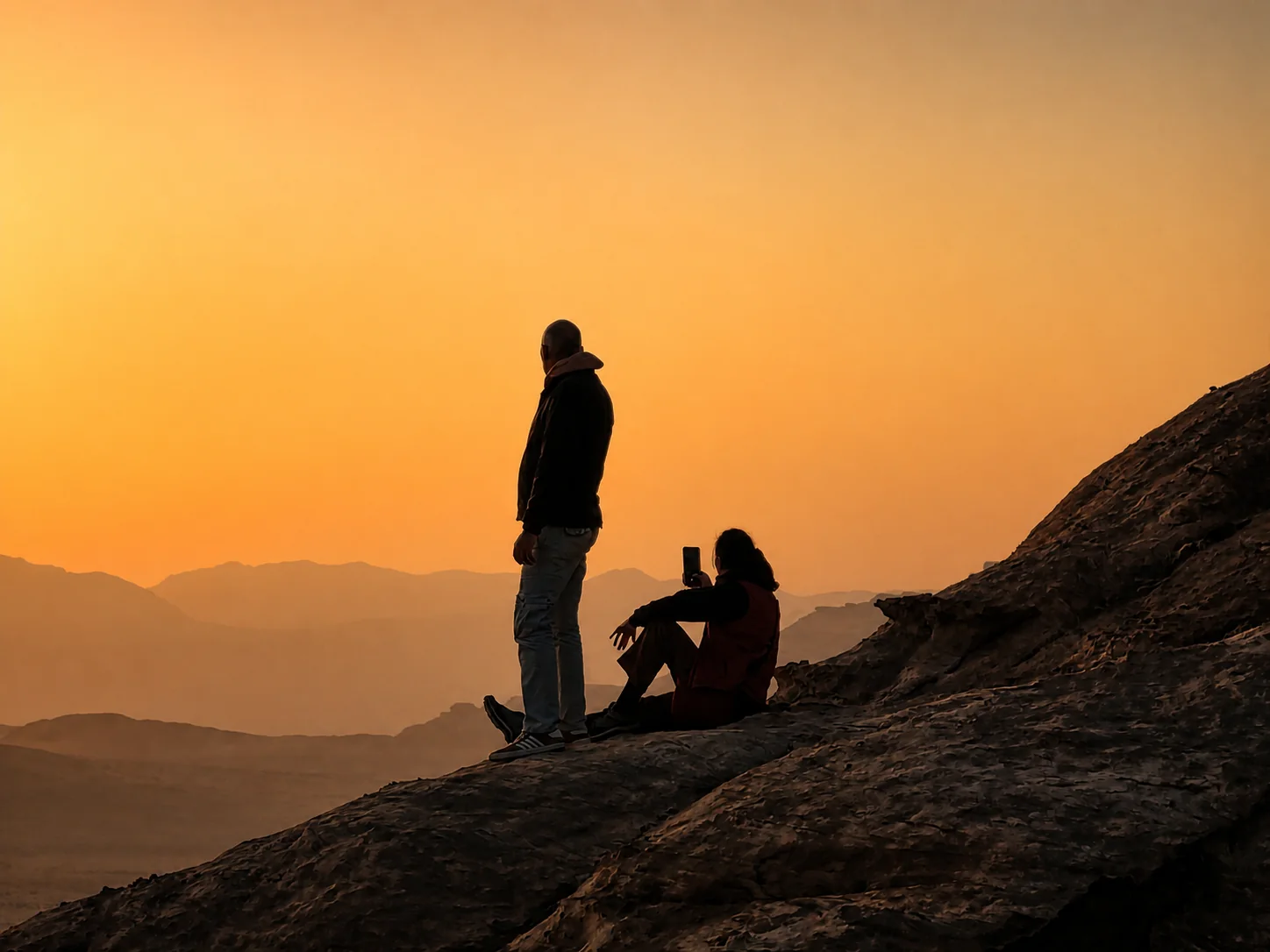 Sunset in Desert With Guide in Jordan - Muhammad Yaseen